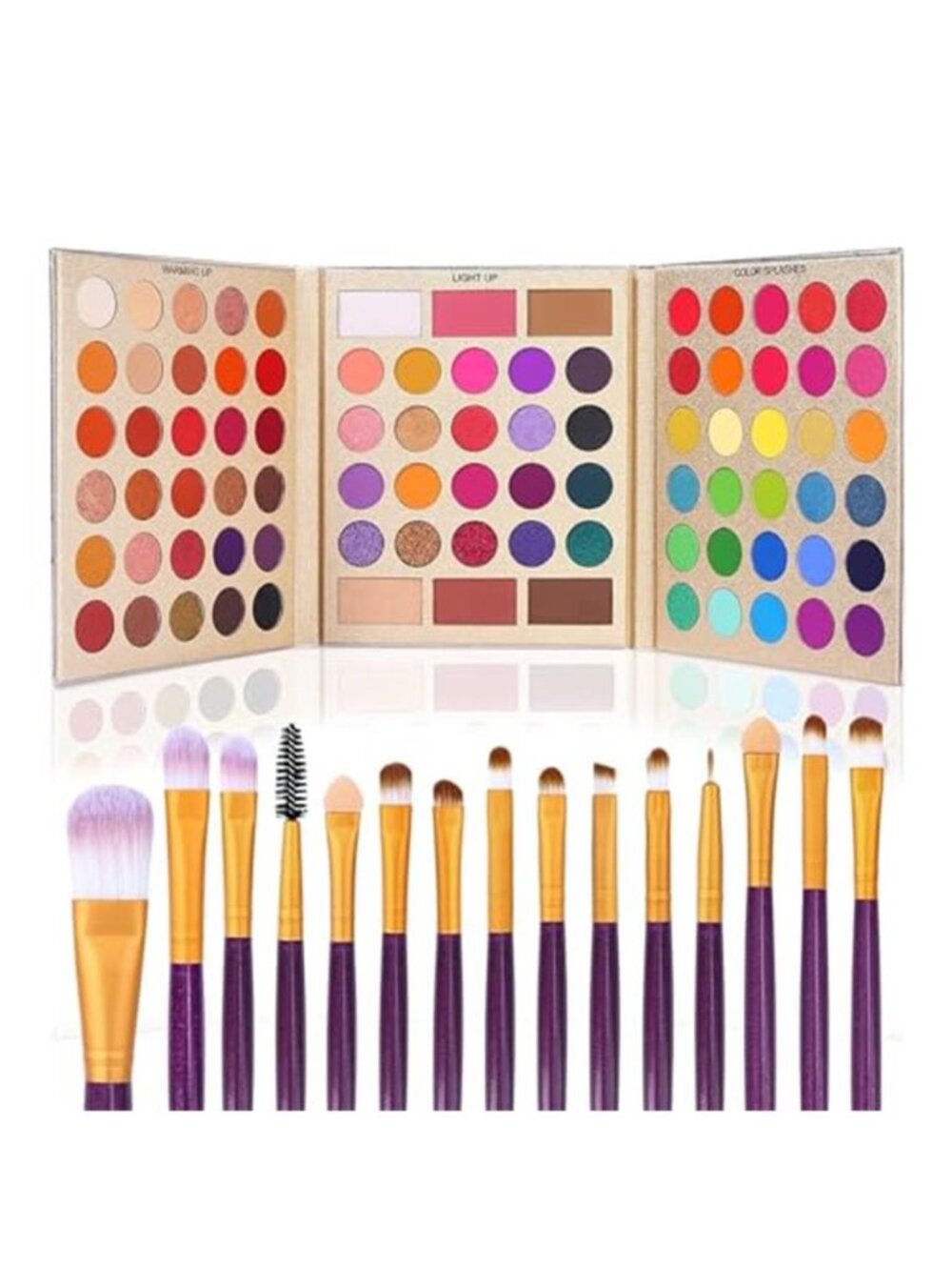 UCANBE Eyeshadow Palette with 15Pcs Brushes Makeup Set, Pigmented 86 Colors